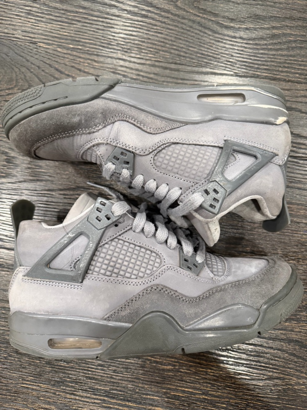 Nike Jordan 4 Retro SE Paris Olympic Wet Cement Grey Men GS Size 7Y